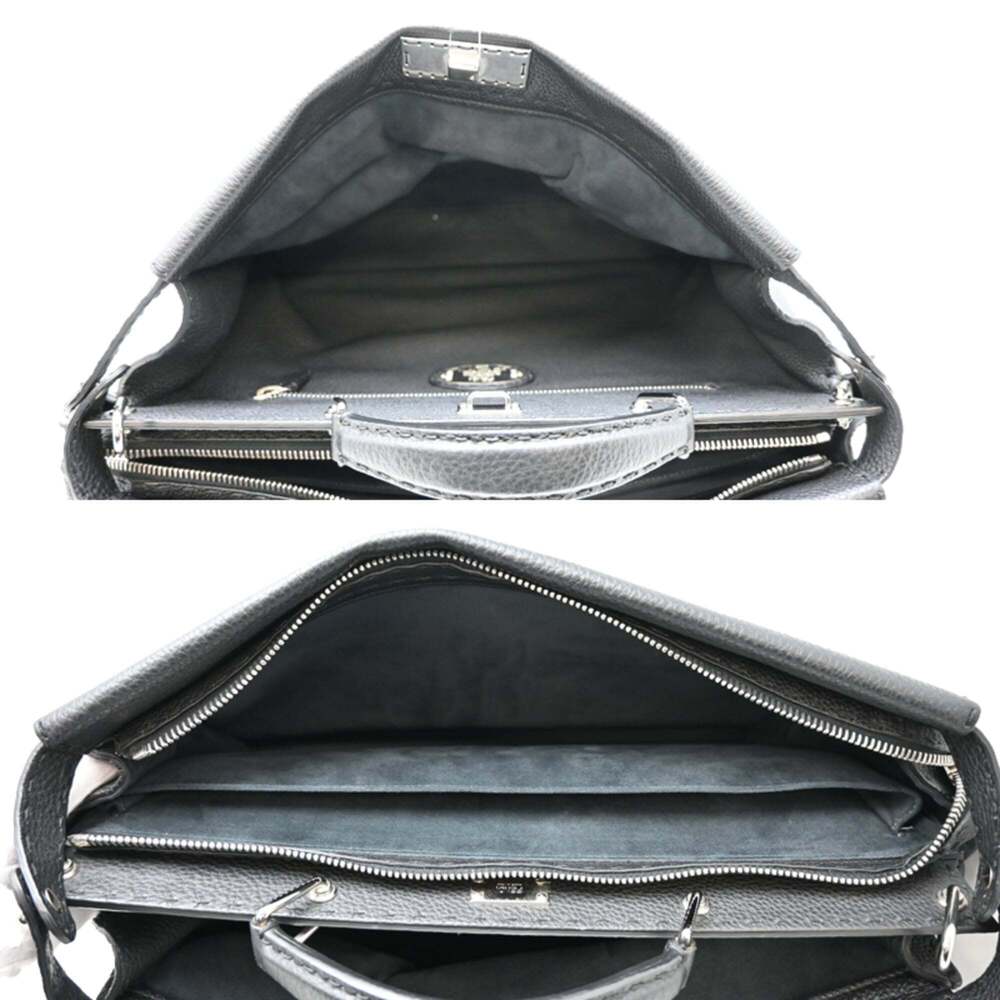 Fendi Peekaboo Selleria Women's/Men's 2-Way/3-Way Bag 7VA388 Leather Black - Picture 6 of 10